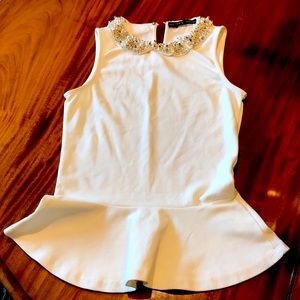 Zara Basic White Jeweled Small